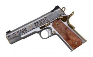 KIMBER, 1911, 38 SUPER, 5" STAINLESS DELUXE, SCROLL WORK GOLD ROPE INLAY 1 OF 200 - CNCSILCLASS38