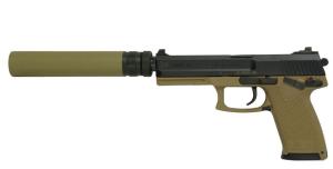 Heckler & Koch Mark 23 .45 ACP Pistol w/ Matching Tan Suppressor - 81000869SDTAN Heckler & Koch Mark 23 .45 ACP Pistol w/ Matching Tan Suppressor - 81000869SDTAN