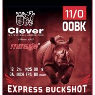 Clever Mirage Express Buckshot 12ga 2-3/4" 00-Buck 9-pellet 25rd box - cmbk1200