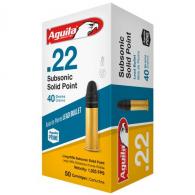Main product image for Aguila Subsonic Solid Point 22 Long Rifle Ammo 50 Round Box