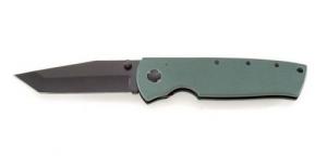 Kabar Tanto Blade Folding Knife w/Green G10 Handle - 6004