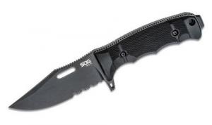 SOG Drop Point Blade Fixed Knife w/Black Zytel Handle - TL02