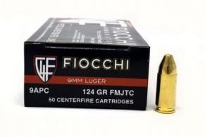 Fiocchi 9MM 124 Grain Full Metal Jacket Truncated Cone - 9APCUS