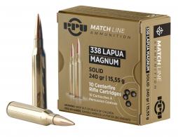 PPU Match 338 Lapua Mag 240 gr Copper Solid 10 Bx/ 20 Cs - PPM338 PPU Match 338 Lapua Mag 240 gr Copper Solid 10 Bx/ 20 Cs - PPM338