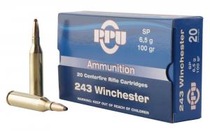 PPU Standard Rifle 243 Win 100 gr Soft Point (SP) 20 Bx/ 10 Cs - PP2432 PPU Standard Rifle 243 Win 100 gr Soft Point (SP) 20 Bx/ 10 Cs - PP2432