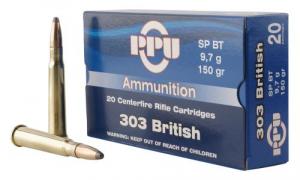 PPU Standard Rifle 303 British 150 gr Soft Point (SP) 20 Bx/ 10 Cs - PP303S1