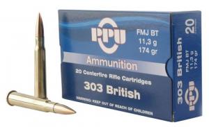 PPU Standard Rifle 303 British 174 gr Full Metal Jacket  20rd box - PP303F