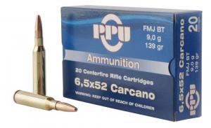 PPU Metric Rifle 6.5x52mm Carcano 139 gr Full Metal Jacket (FMJ) 20 Bx/ 10 Cs - PP6CF