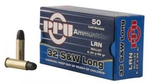 PPU Handgun 32 S&W Long 98 gr Lead Round Nose (LRN) 50 Bx/ 10 Cs - PPH32SW