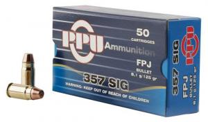 PPU Handgun 357 Sig 125 gr Flat Point Jacketed (FPJ) 50 Bx/ 20 Cs - PPH357S