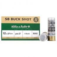 Sellier & Bellot Buckshot 12 Gauge Ammo 4 Buck 25 Round Box - V211732U