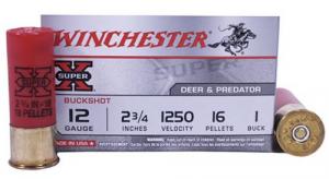 Winchester Super X Buckshot 12 Ga Ammo 2.75" #1 Buck 5 Round Box - XB121