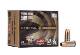 Federal Hydra-Shok Jacketed Hollow Point 20RD 147gr 9mm - P9HS2