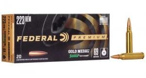 Federal Premium Gold Medal Sierra MatchKing Boat Tail Hollow Point 223 Remington Ammo 69 gr 20 Round Box - GM223M
