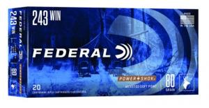 Federal Power-Shok Soft Point 20RD 80gr 243 Winchester - 243AS Federal Power-Shok Soft Point 20RD 80gr 243 Winchester - 243AS