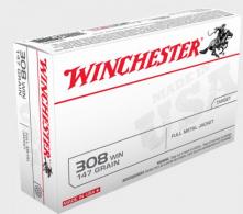 Winchester Full Metal Jacket 308 Winchester Ammo 20 Round Box - USA3801