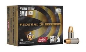 Federal Hydra-Shok Jacketed Hollow Point 20RD 135gr 9mm - PD9HS5H