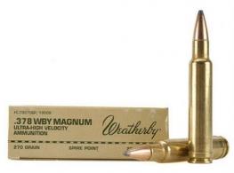 Weatherby Select Plus Spire Point Soft Point 378 Weatherby Ammo 270 gr 20 Round Box - H378270SP