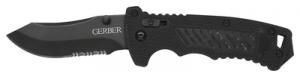 DMF Manual Folder Knife 3.5 Inch Modified Clip Point Partially S - 31-000582
