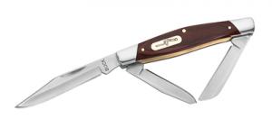 Trio Folding Knife 3 Steel Blades Woodgrain Handle 3.25 Inch Clo