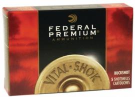 Federal Premium Vital-Shok Copper Plated Buckshot 12 Gauge Ammo 9 Pellet #00 5 Round Box