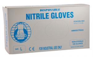 Disposable Blue Nitrile Gloves Size Large 100 Per Dispenser Box - T9338-L