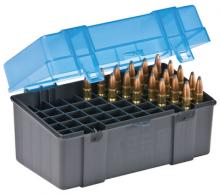 Flip Top Large Rifle Ammo Case 50 Round Gray/Blue