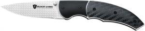 Black Label Turning Point Carbon Fiber Tactical Folding Knife 3 Inch Spear Point Blade Black Carbon Fiber Handle Boxed - 320133BL