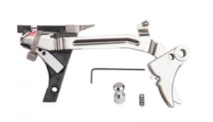 Fulcrum Drop In Trigger Kit Stainless Trigger Pad with Black Safety for Glock 36 - ZT-FUL-DRP36STB