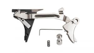 Fulcrum Drop In Trigger Kit Stainless Trigger Pad with Black Safety for Gen 4 For Glock 17/19/26/34 - ZT-FULDRP4G9STB
