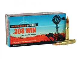Outback Ammunition .308 Winchester 168 Grain Sierra MatchKing Boattail Hollow Point 200 Rounds Per Case - OB308SMK