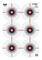 Eze-Scorer Multiple Bullseyes Paper Target Six Per Sheet 12x18 Inch 100 Sheets Per Package - 37063