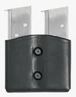 Leather Double Mag Pouch for Single Stack Magazines 9mm/.40/.45/10mm Black - 420902BK