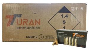 Turan 9mm 115gr FMJ Brass Case 1,000rds - TRN9MMFMJ115