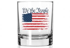 2 Monkey Whiskey Glass We The People Flag