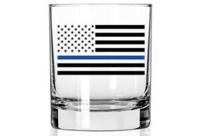2 Monkey Whiskey Glass Thing Blue Flag (Police Flag)