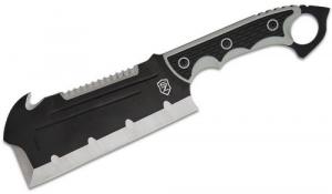 Sierra Zulu Bighorn Tactical Cleaver Fixed Blade 7.5" Two-Tone Cleaver Blade with Hook and Sawback - SZ5607CP