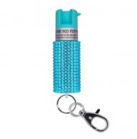 Sabre Pepper Spray with Jeweled Design and Snap Clip Teal - KR-J-TL-02