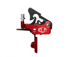 Elftmann Tactical Apex, FA, Adjustable Trigger, Large Pin, Straight  Red Shoe, Fits AR-15, Anodized Finish, Red APEX-170-R-S