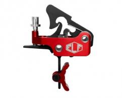 Elftmann Tactical Apex, FA, Adjustable Trigger, Curved with Red Shoe, Fits AR-15, Anodized Finish, Red