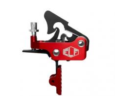 Elftmann Tactical Apex, FA, Adjustable Trigger, Straight with Red Shoe, Fits AR-15, Anodized Finish, Red - APEX-R-S-FA