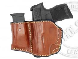 Left / Brown Sig Sauer P365 Holster and Mag Pouch Combo OWB Leather Belt Holster - 42862286569628