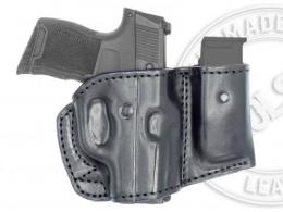 Right / Black Sig Sauer P365 Holster and Mag Pouch Combo OWB Leather Belt Holster - 42862286504092
