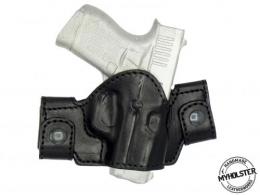Black / Short For Glock 43 OWB Leather Side Snap Belt Right Hand Holster - 42862290763932