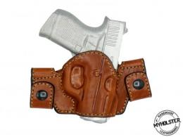 Brown / Short For Glock 43 OWB Leather Side Snap Belt Right Hand Holster - 42862290731164