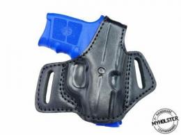 Black Kahr Arms P380 (NO LASER) Right Hand OWB Thumb Break Leather Belt Holster - 29MYH105LP_BL