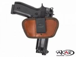 IWB/OWB Leather Belt Holster | Ambidextrous with Clip & Belt Slots Compatible w/ Colt Python - IC6146_LG_BR IWB/OWB Leather Belt Holster | Ambidextrous with Clip & Belt Slots Compatible w/ Colt Python - IC6146_LG_BR