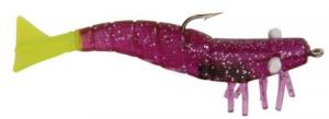 DOA Shrimp Lure, 3" Purple/Silver/Chartreuse Tail - FSH3-3P/350