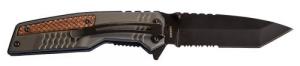M & P Accessories Bodyguard Folding Knife, Alum/Wd Blk Tan Serrated - 1085901