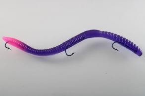 Ike-Con Regular Pre-Rigged Worm 6 1/4" Grape/Fire Tail - 21120
